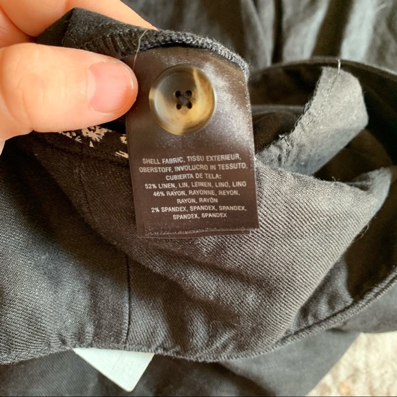 ANTHROPOLOGIE Black Wide Leg Linen Pants 4P - Picture 8 of 9